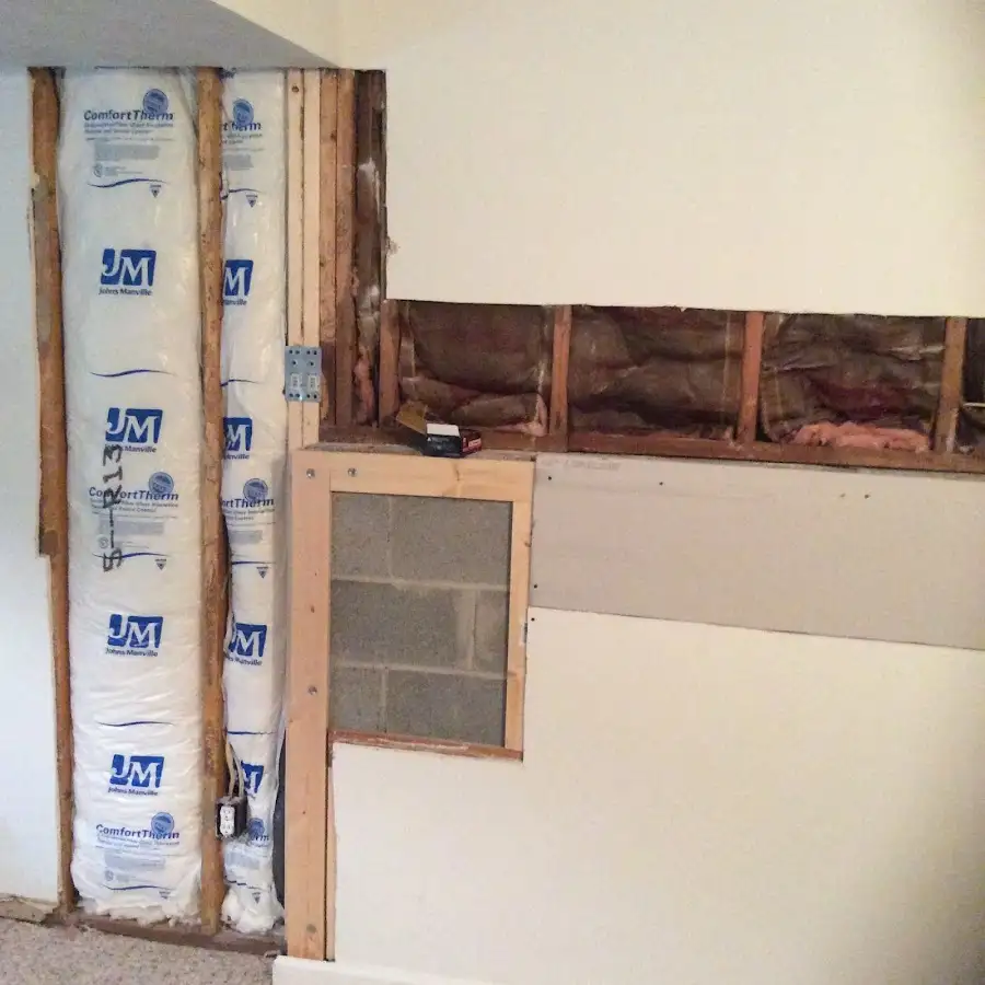 Wall insulation replacement during Contents Cleaning & Restoration in Carmel